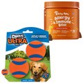 Zesty Paws Aller-Immune Lamb Flavored Soft Chews Allergy & Immune Supplement for Dogs + Chuckit! Ultra Rubber Ball Tough Toy