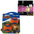 PetHonesty 10-for-1 Chicken Flavored Soft Chews Multivitamin for Dogs + Chuckit! Ultra Rubber Ball Tough Toy