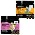 PetHonesty Allergy Skin Health Salmon Flavored Soft Chews Skin & Coat Supplement + 10-for-1 Chicken Flavored Soft Chews Multivitamin for Dogs