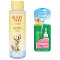 TropiClean Fresh Breath Puppy Oral Care Kit + Burt's Bees Tearless Puppy Shampoo with Buttermilk for Dogs