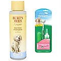 TropiClean Fresh Breath Puppy Oral Care Kit + Burt's Bees Tearless Puppy Shampoo with Buttermilk for Dogs