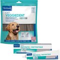 Virbac C.E.T. VeggieDent Fr3sh Tartar Control Chews + Enzymatic Poultry Flavor Toothpaste for Dogs