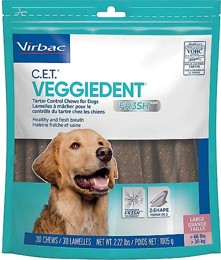 Virbac C.E.T. VeggieDent Fr3sh Tartar Control Chews + Enzymatic Poultry Flavor Toothpaste for Dogs