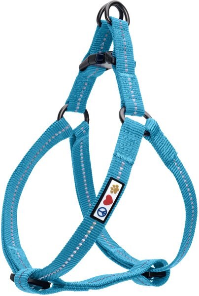Pawtitas Recycled Reflective Dog Harness, Teal, Small slide 1 of 8
