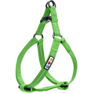 Pawtitas Recycled Reflective Dog Harness, Green, Small
