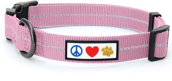 Pawtitas Recycled Reflective Dog Collar, Pink, Medium slide 1 of 9