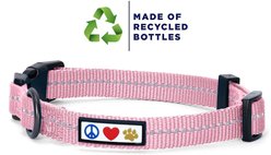 Pawtitas Recycled Reflective Dog Collar, Pink, Medium: 13 to 20-in neck, 3/4-in wide slide 2 of 9