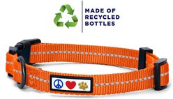 Pawtitas Recycled Reflective Dog Collar, Orange, Medium: 13 to 20-in neck, 3/4-in wide slide 2 of 9