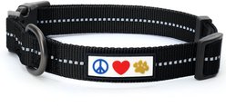 Pawtitas Recycled Reflective Dog Collar, Black, Large
