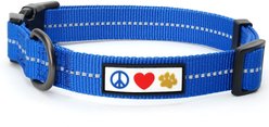 Pawtitas Recycled Reflective Dog Collar, Blue, Large
