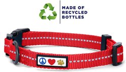 Pawtitas Recycled Reflective Dog Collar, Red, Large slide 2 of 9