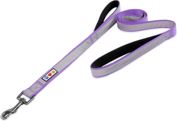 Pawtitas Padded Reflective Dog Leash 2 Handles, Purple, Large slide 1 of 7