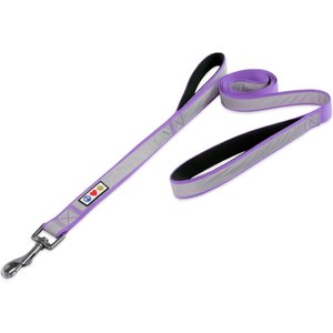 Pawtitas Padded Reflective Dog Leash 2 Handles, Purple, Large