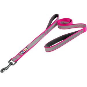 Pawtitas Padded Reflective Dog Leash 2 Handles, Pink, Large