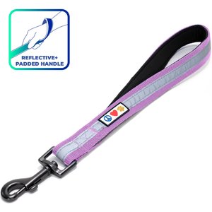 Pawtitas Padded Reflective Short Dog Leash, Purple, Large