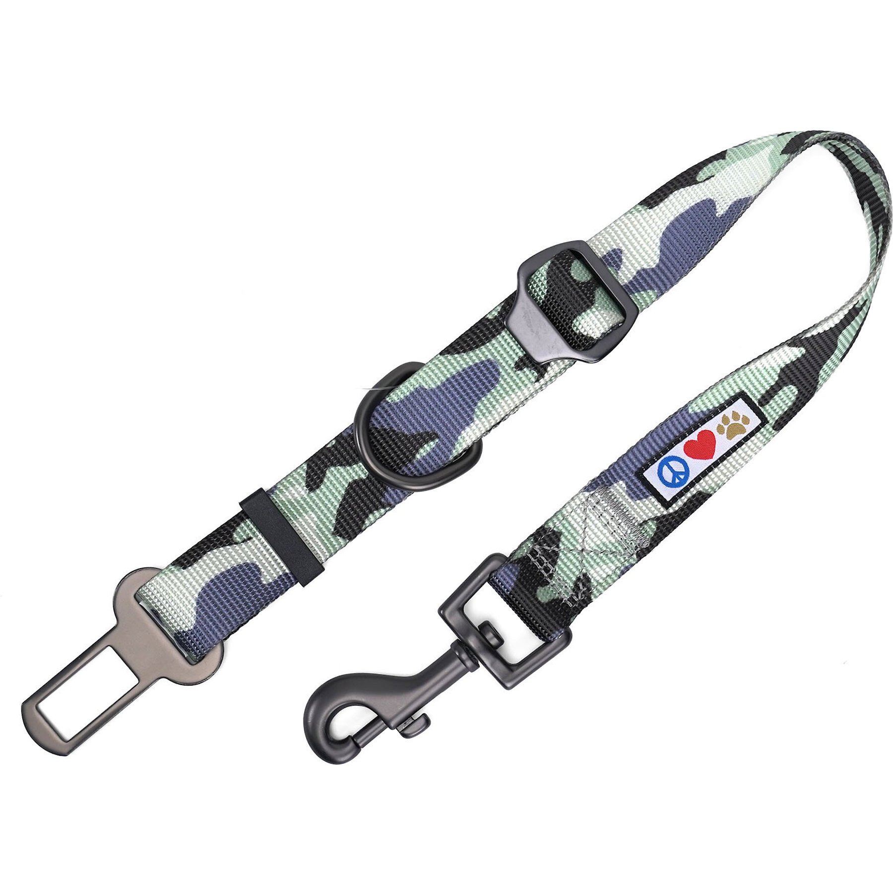 Pawtitas Dog Seat Belt, Camouflage Grey, Large