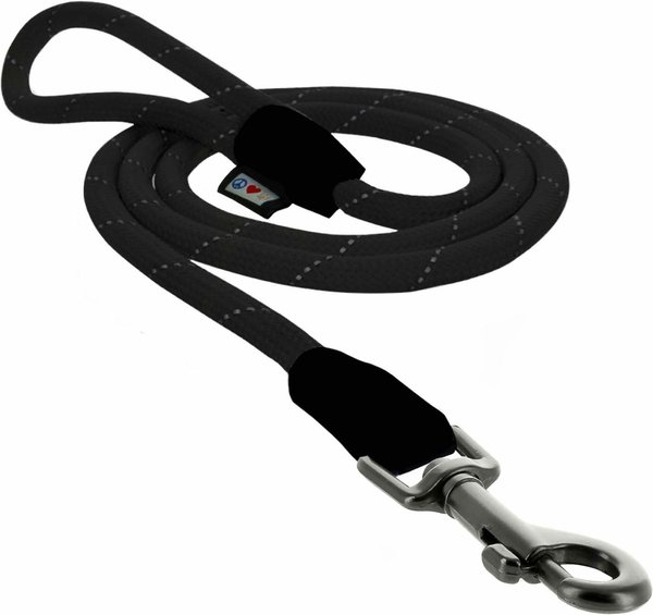 Pawtitas Reflective Rope Dog Leash, 6-ft, Black, Large slide 1 of 8