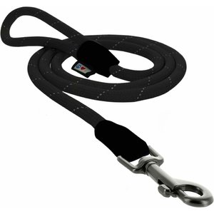 Pawtitas Reflective Rope Dog Leash, 6-ft, Black, Large