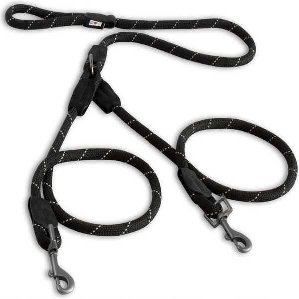 Pawtitas 2 Dog Reflective Rope Dog Leash, Black, Large slide 1 of 7