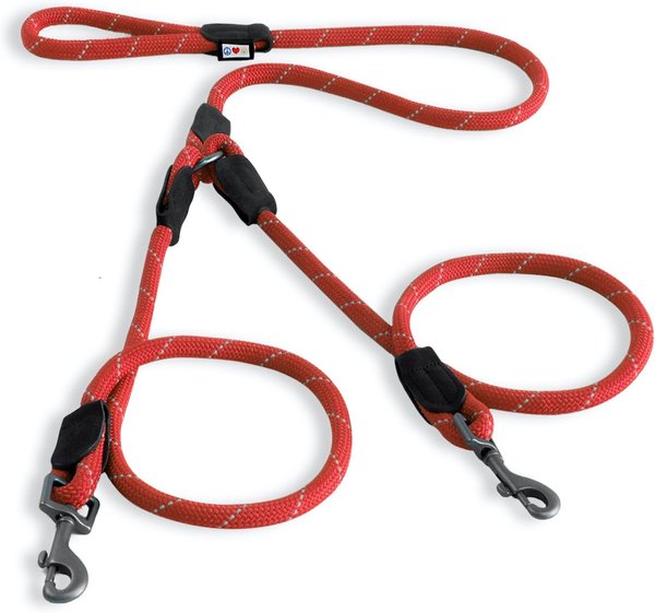 Pawtitas 2 Dog Reflective Rope Dog Leash, Red, Large slide 1 of 7