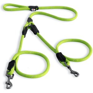 Pawtitas 2 Dog Reflective Rope Dog Leash, Green, Large