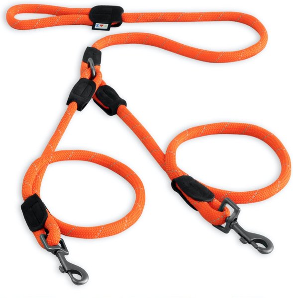 Pawtitas 2 Dog Reflective Rope Dog Leash, Orange, Large slide 1 of 7