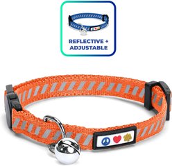 Pawtitas Reflective Traffic Cat Collar, Orange, Standard