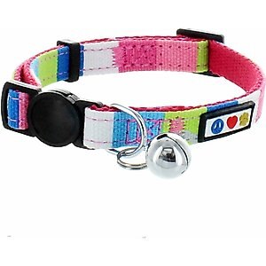 Pawtitas Reflective Traffic Cat Collar, Multicolor, Standard
