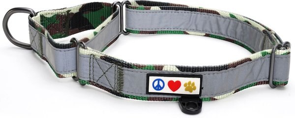 Pawtitas Reflective Martingale Dog Collar, Camo Green, Medium slide 1 of 9