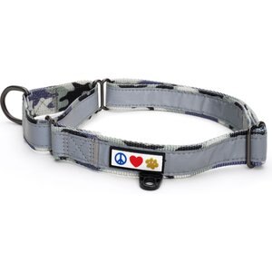 Pawtitas Reflective Martingale Dog Collar, Camo Grey, Medium