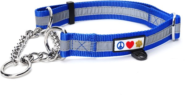 Pawtitas Reflective Chain Martingale Dog Collar, Blue, Medium slide 1 of 9