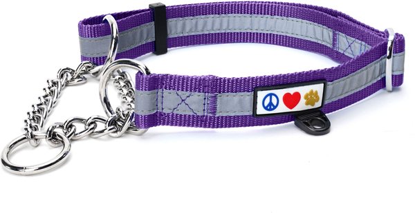 Pawtitas Reflective Chain Martingale Dog Collar, Purple, Medium slide 1 of 9