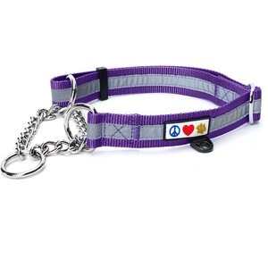 Pawtitas Reflective Chain Martingale Dog Collar, Purple, Medium