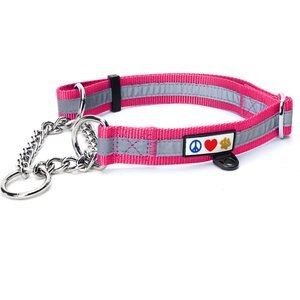 Pawtitas Reflective Chain Martingale Dog Collar, Pink, Medium