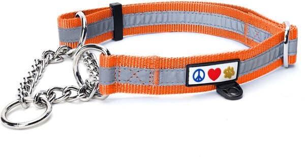 Pawtitas Reflective Chain Martingale Dog Collar, Orange, Large slide 1 of 9