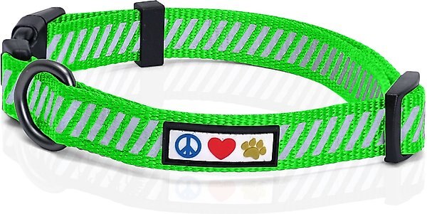 Pawtitas Reflective Traffic Dog Collar, Green, X-Small slide 1 of 7
