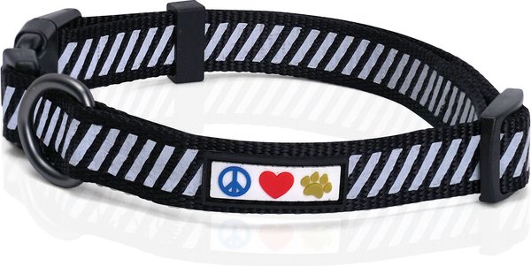 Pawtitas Reflective Traffic Dog Collar, Black, Small slide 1 of 7