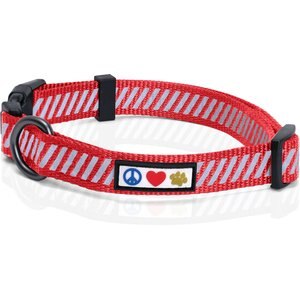 Pawtitas Reflective Traffic Dog Collar, Red, Small