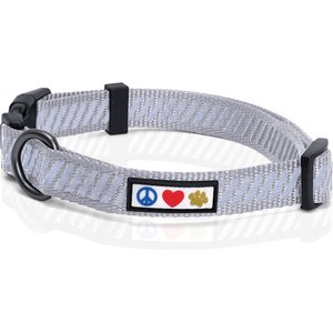Pawtitas Reflective Traffic Dog Collar, Grey, Small