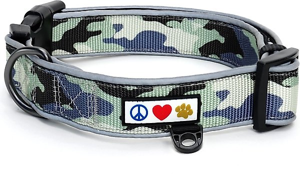 Pawtitas Reflective Padded Dog Collar, Camouflage Grey, Medium slide 1 of 9