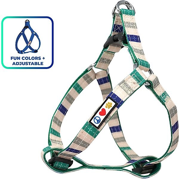 Pawtitas Dog Harness, Grey / Blue / Green, Small slide 1 of 7