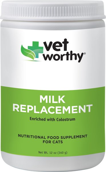 VET WORTHY Kitten Milk Replacer Powder Cat Food Supplement, 12-oz Jar ...