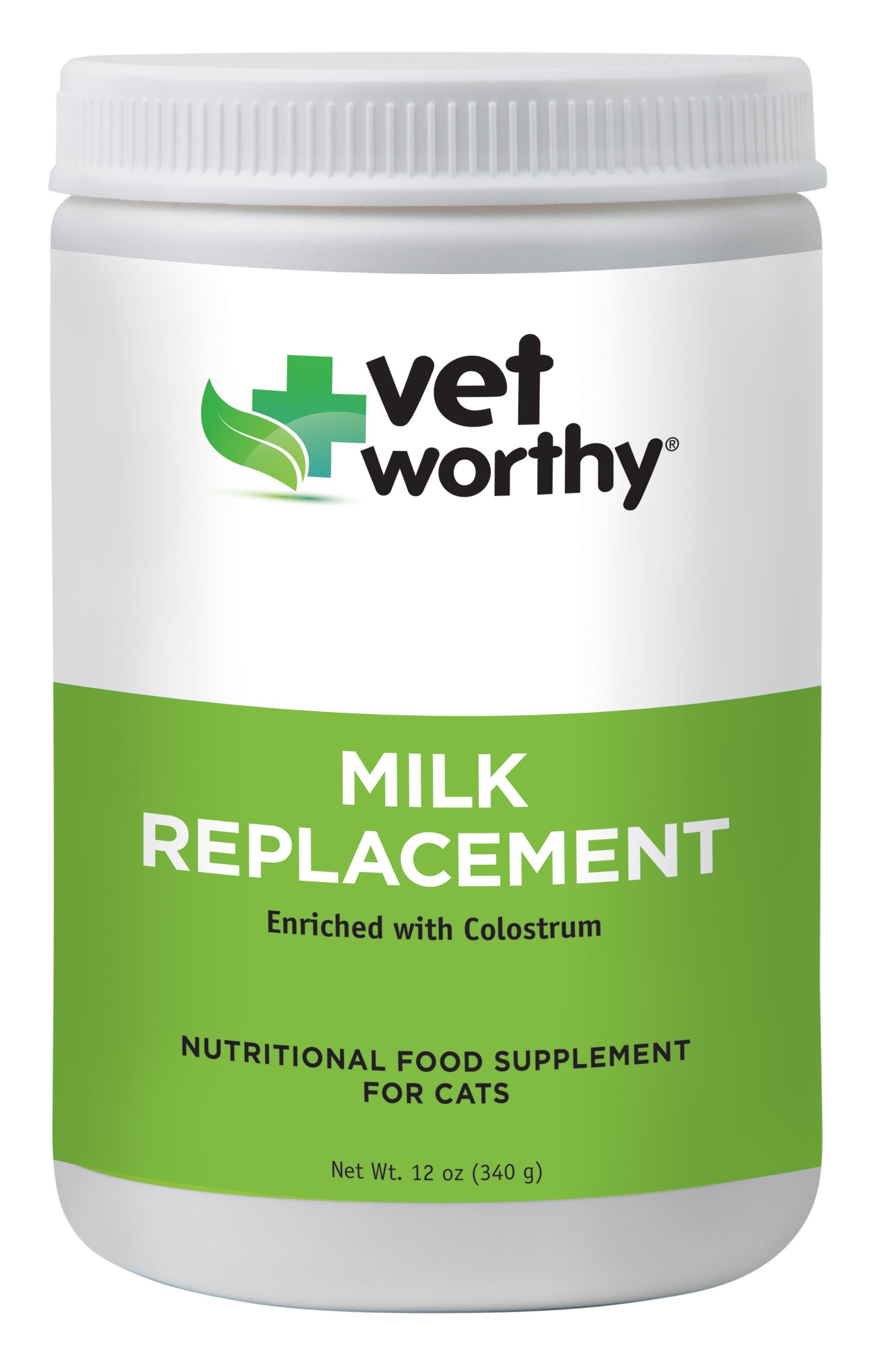 VET WORTHY Kitten Milk Replacer Powder Cat Food Supplement, 12oz jar