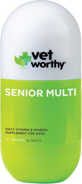 Vet Worthy Senior Multi Vitamin Chew Tabs Dog Supplement, 60 count slide 1 of 1