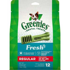 Greenies Fresh Regular Dental Dog Treats, 24 count