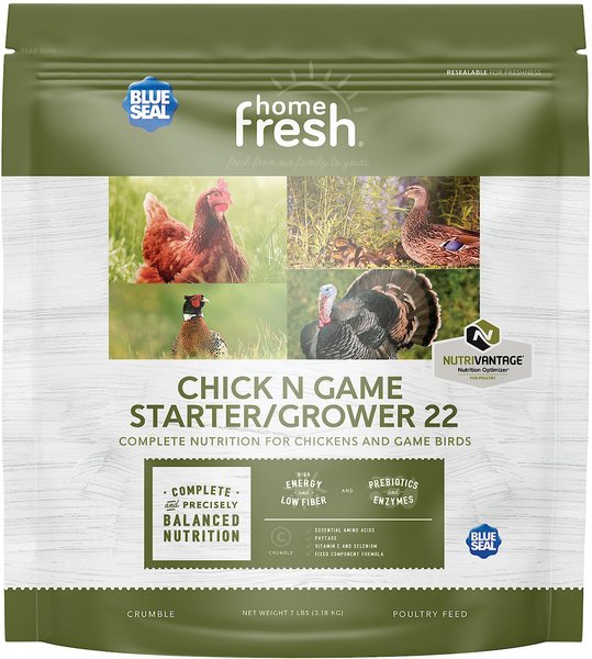 Blue Seal Home Fresh Multi-Flock Chick N Game Starter Grower 22% Protein Poultry Food, 7-lb bag slide 1 of 4