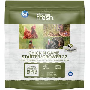 Blue Seal Home Fresh Multi-Flock Chick N Game Starter Grower 22% Protein Poultry Food, 7-lb bag