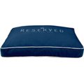Precious Tails "Reserved" Orthopedic Foam Canvas Pillow Cat & Dog Bed with Removable Cover, Blue, Small