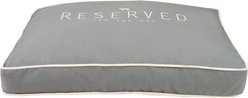 Precious Tails "Reserved" Orthopedic Foam Canvas Pillow Cat & Dog Bed with Removable Cover, Gray, Small