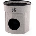 Precious Tails Home Base Circular 2-Tier Collapsible Cat Cave, Charcoal